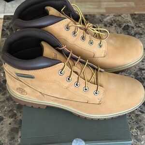 Timberland Tan Boots with Sturdy Leather Upper and Rugged Tread